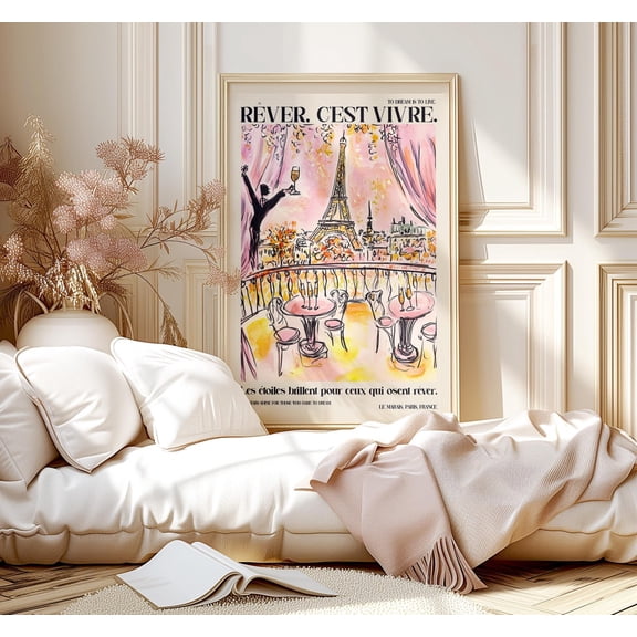 Paris Eiffel Tower : French Quote Rolled Poster, Unframed Poster Size 8x12