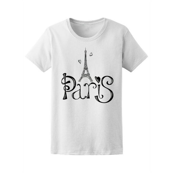 Paris Eiffel Tower Graphic T-Shirt Women -Image by Shutterstock, Female Medium