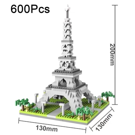 Paris Eiffel Tower Micro Building Block Model Kit, Premium ABS Plastic Landmark Architecture DIY Assembly Puzzle Toy, Collectible Desktop Display Gift for Kids, Teens & Adults Age 14+