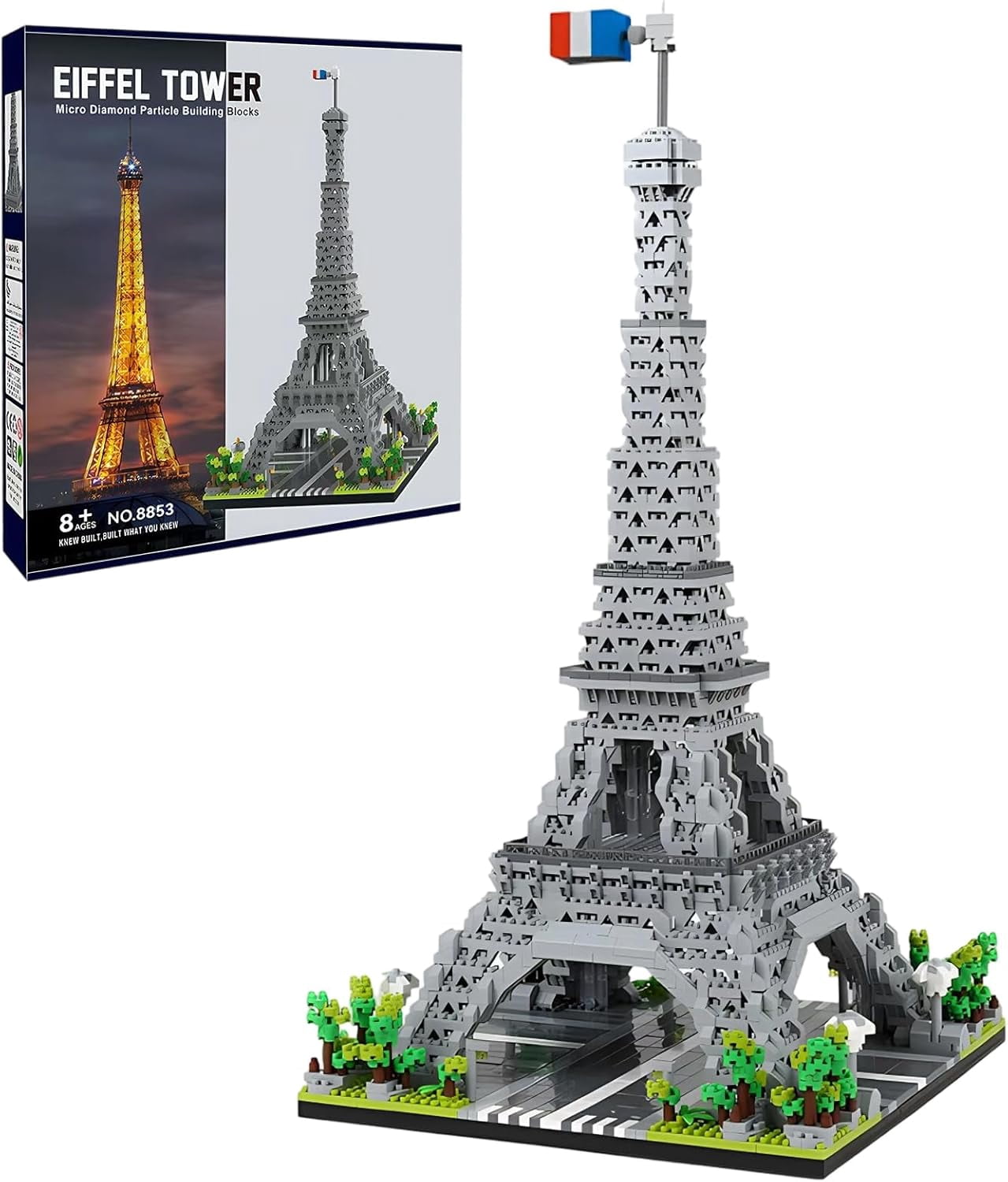 Paris Eiffel Tower Model Building Blocks Micro Brick Architecture ...