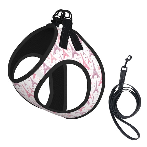 Paris Eiffel Tower Pet Leash Vest Small Dogs Cats Puppy Harness With Leash Reflective No Choke Small
