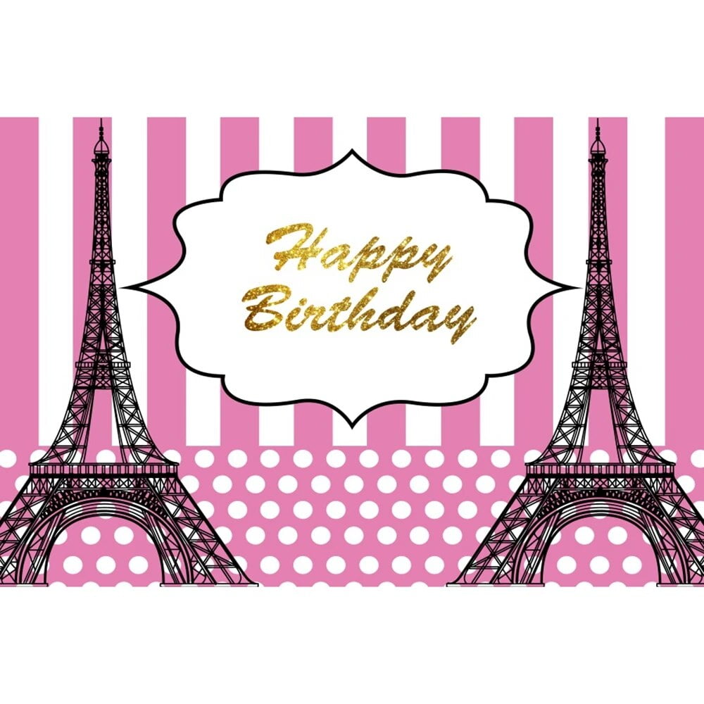 Paris Eiffel Tower Pink Newborn Baby Birthday Photography Backdrop ...