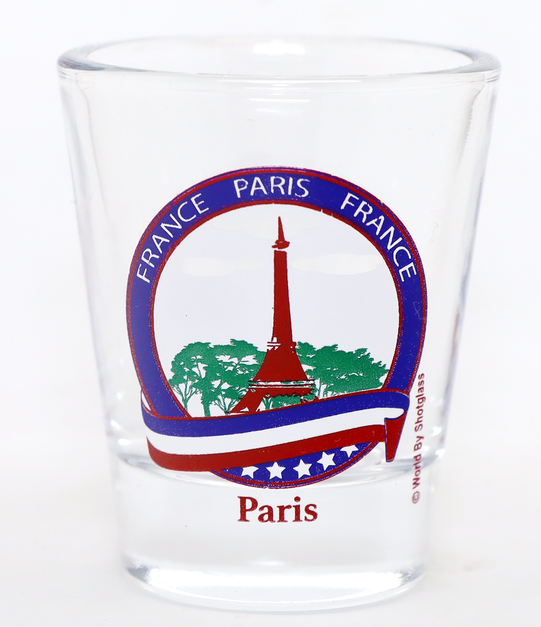 Paris France Souvenir Schnapsglas – 5x6 Cm, Mit Black Landmarks Collage, Sammlerstück