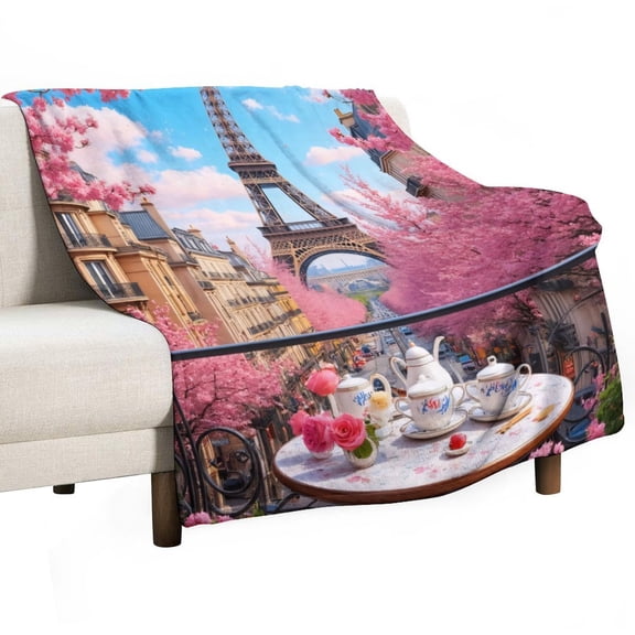 Paris Eiffel Tower Spring Tea Blankets Bedroom Living Room Sofa Throw Blankets for Beds