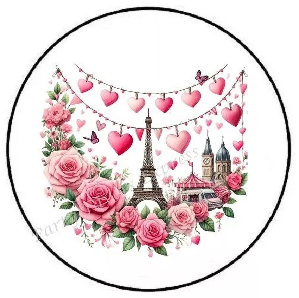 Paris Eiffel Tower Valentines Day Sticker Party Favors Sticker Envelope ...