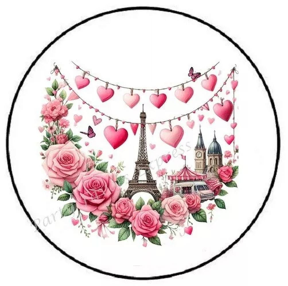 Paris Eiffel Tower Valentines Day Sticker Party Favors Sticker Envelope ...