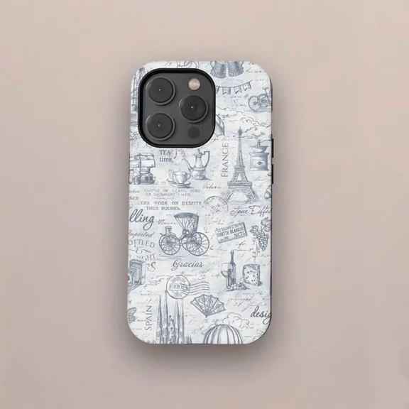 Paris Eiffel Tower Vintage French Collage Art Protective Case for iPhone 11 12 13 14 15 16 17 Pro Max