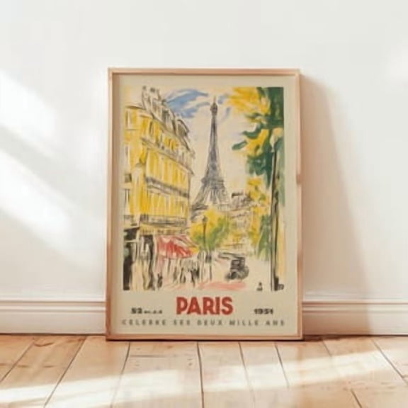 Paris Eiffel Tower Vintage Poster, Poster Home Decor , Poster Print Only