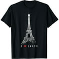 thumbnail image 1 of Paris Eiffel Tower Vintage Skyline I Love France Tour Eiffel T-Shirt, 1 of 3
