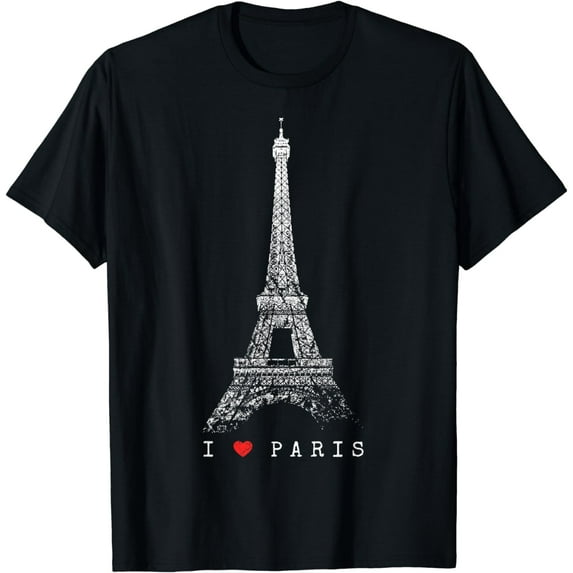 Paris Eiffel Tower Vintage Skyline I Love France Tour Eiffel T-Shirt