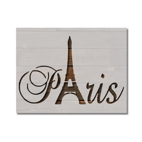 Paris Eiffel Tower Word Stencil Template Reusable 8.5 x 11 for Painting on Walls, Wood, Etc. By Stencilville