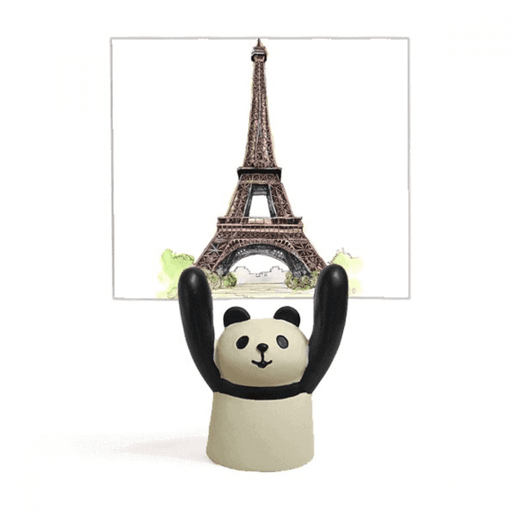 Paris Eiffel Tower in France Memo Holder Cartoon Animal Panda Stand Decoration