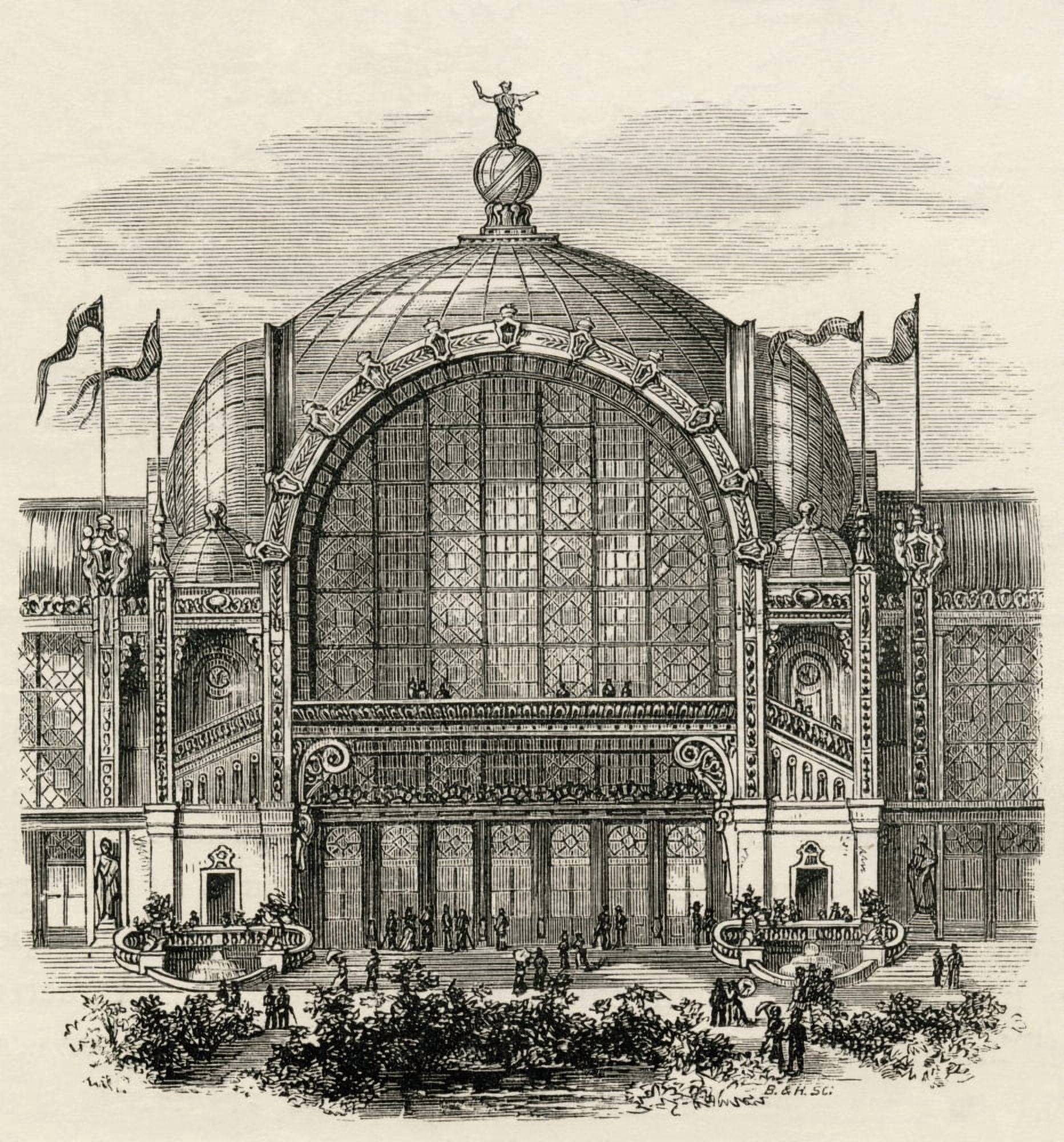 The Paris Exposition Or Paris Worlds Fair Of 1878 Held In The Champ De Mars Paris France From French Pictures By The Rev Samuel G Green Published 1878 Canvas Art - Ken Welsh Design Pics (14 x 15)