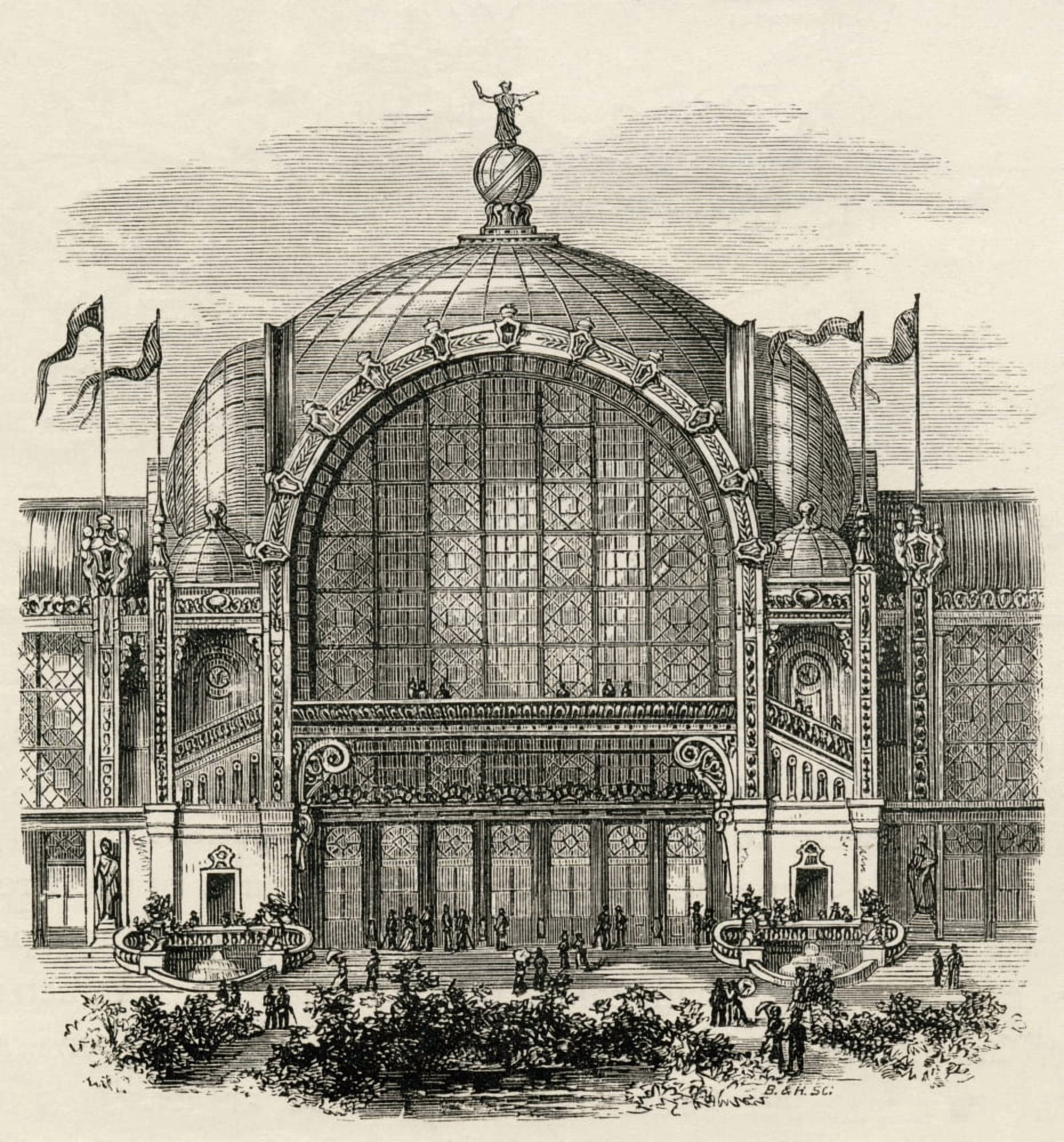 The Paris Exposition Or Paris Worlds Fair Of 1878 Held In The Champ De Mars Paris France From French Pictures By The Rev Samuel G Green Published 1878 Canvas Art - Ken Welsh Design Pics (28 x 30)