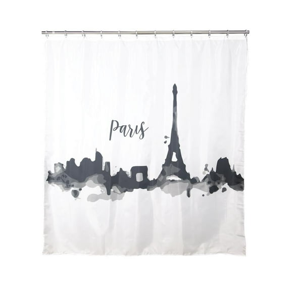 Paris Fabric Shower Curtain 71" x 71" Include shower hooks, Machine washable