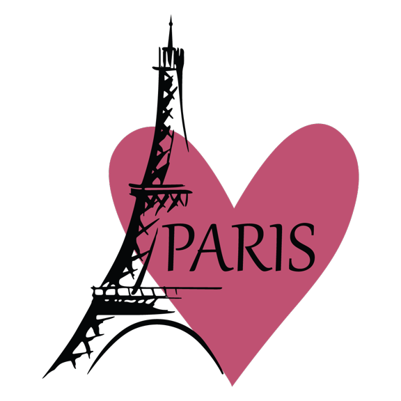 Paris Famous City in France with Eiffel Tower Artwork Vinyl Wall Decal - Majestic Landmark Silhouette for Living Room Wall Decoration 20" x 24"