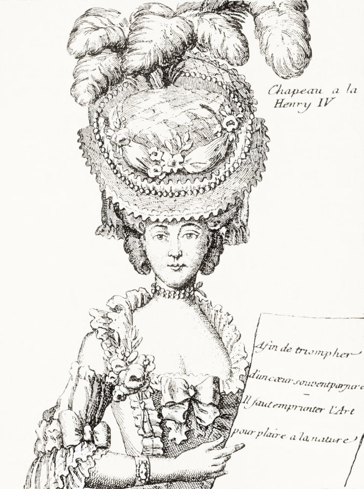Paris Fashion 1776 From Illustrierte Sittengeschichte vom Mittelalter bis zur Gegenwart by Eduard Fuchs published 1909 Canvas Art - Ken Welsh Design Pics (24 x 32)