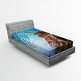 thumbnail image 1 of Ambesonne Paris Fitted Sheet, Tilt Shot Eiffel Tower Travel, Twin Size, Blue and Brown, 1 of 2