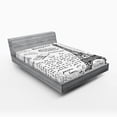 thumbnail image 1 of Paris Fitted Sheet, Traditional Famous Parisian Elements Bonjour Croissan Coffee Eiffel Tower Print, Decorative Soft Bedding All-round Elastic Pocket, Full Size, Black White, by Ambesonne, 1 of 3