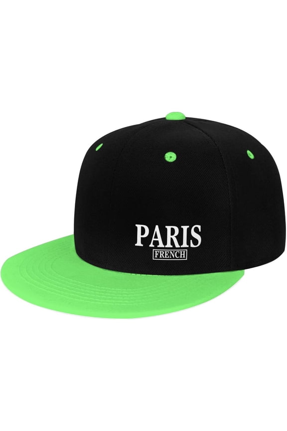 Paris Flat Bill Hats Contrast Hip Hop Baseball Cap Unisex Snapback Rock Caps