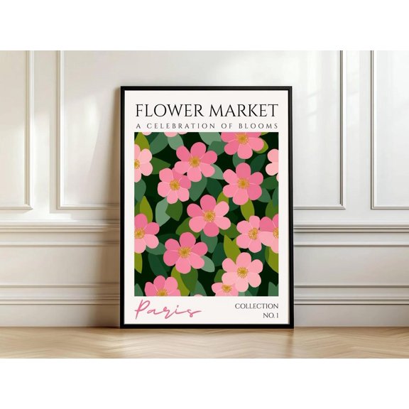 Paris Flower Market Poster, France Garden Wall Art, Unframed Paper Poster 24x36in