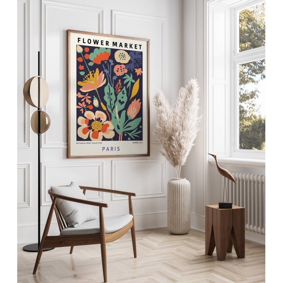 Paris Flower Market Poster, Unframed Paper Poster 24x36in
