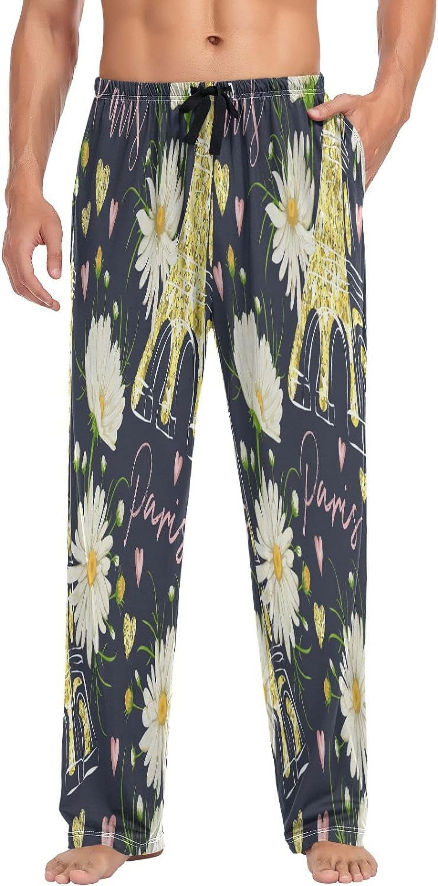 Paris Flower Men's Pajama Pants Lightweight Sleepwear Bottom Lounge ...