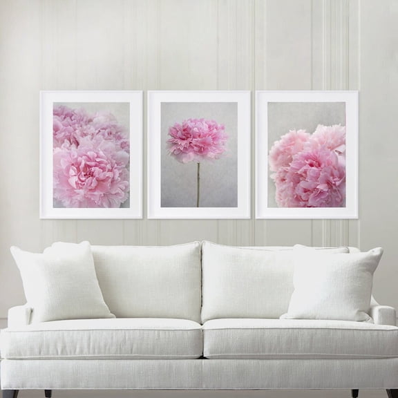 Paris Flower Photo French Peony Print Collection Gallery Wall Blush Pink Floral Decor Large Wall Art Set of Three Prints SALE 20 Poster Set 3