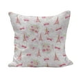 thumbnail image 1 of Paris Fluffy Throw Pillow Cushion Cover, Eiffel Towers and French Bouquets Bows with Romantic Pattern, Decorative Square Accent Pillow Case, 16" x 16", Pale Green Pale Pink, by Ambesonne, 1 of 5