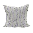 thumbnail image 1 of Paris Fluffy Throw Pillow Cushion Cover, Floral Arrangement with Lavender Flowers on Soft Stripes City, Decorative Square Accent Pillow Case, 40" x 40", Pale Green Lavender, by Ambesonne, 1 of 5
