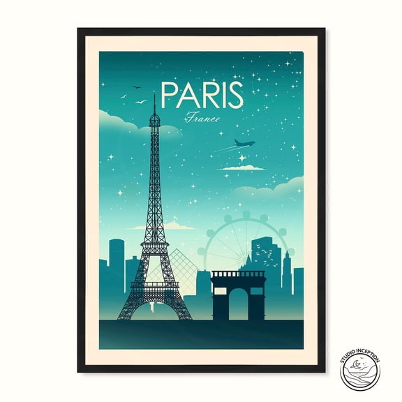 Paris France Art Print Travel Print Eiffel Tower Travel Gift France Gift By Studio Inception