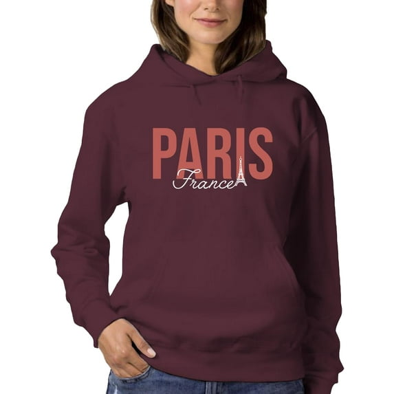 Paris France Banner Hoodie Women -Image by Shutterstock, Female Small