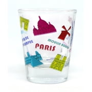 Paris France Color Landmarks Collage Shot Glass