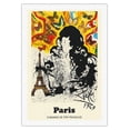 thumbnail image 1 of Paris France - Eiffel Tower - Chemins De Fer Francais (French National Railroads) - Vintage Railroad Travel Poster by Salvador Dali c.1969 - Fine Art Rolled Canvas Print 27in x 40in, 1 of 4
