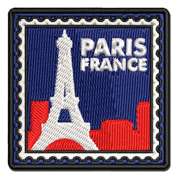 Paris France Eiffel Tower Destination Travel Applique Multi-Color Embroidered Iron-On Patch - 3.5 Inch Large