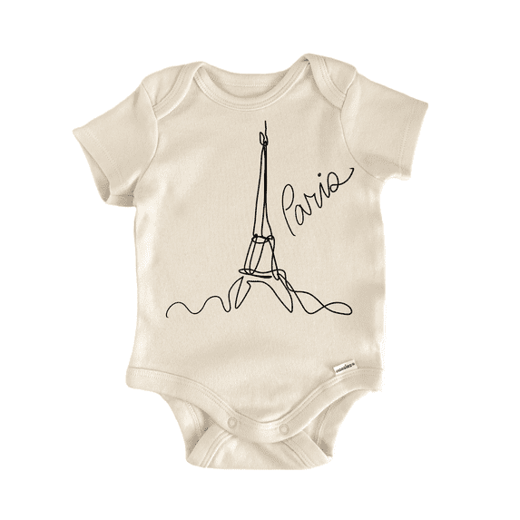 Paris France Eiffel Tower Line - Baby Bodysuit
