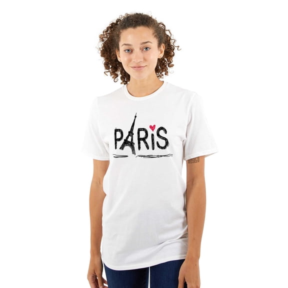 Paris France Eiffel Tower Souvenir Women's Graphic T Shirt Tees Brisco Brands L