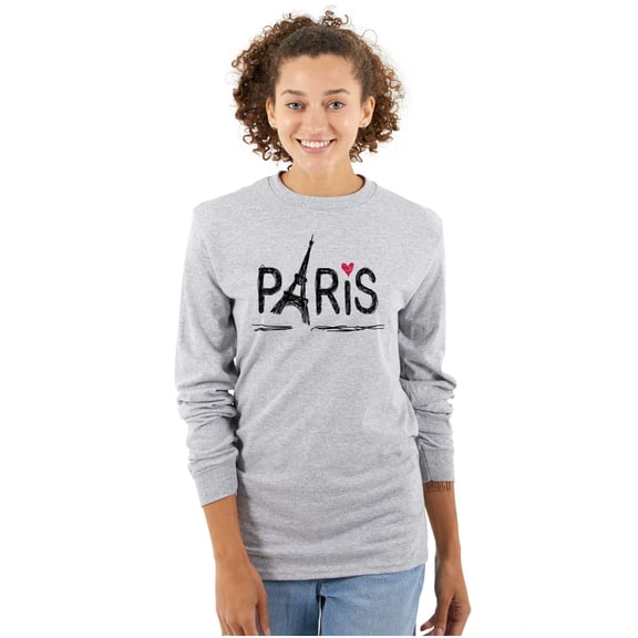 Paris France Eiffel Tower Souvenir Women's Long Sleeve T Shirt Brisco Brands X