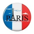 thumbnail image 1 of Paris France Eiffel Tower and Flag with Clouds Kitchen Refrigerator Locker Button Magnet, 1 of 5