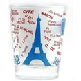 thumbnail image 1 of Paris France Eiffel Tower and Map Blue Shot Glass, 1 of 1