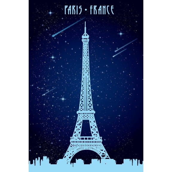 Paris France : Graph Paper Notebook, 6x9 Inch, 120 pages (Paperback)