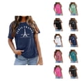 thumbnail image 1 of Paris France Graphic Tees for Women 2026 Summer Casual Short Sleeve Crewneck Travel T Shirts, 1 of 5