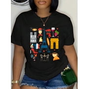 Paris France Icons Souvenir Travel T-Shirt