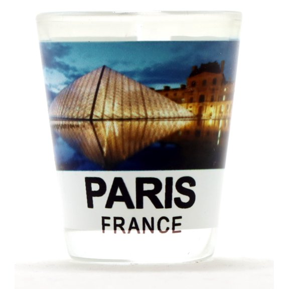 Paris France Louvre Color Photo Shot Glass