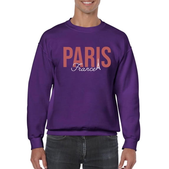 Paris France Nude Pink Lettering Sweatshirt Men -Image by Shutterstock, Male 5X-Large
