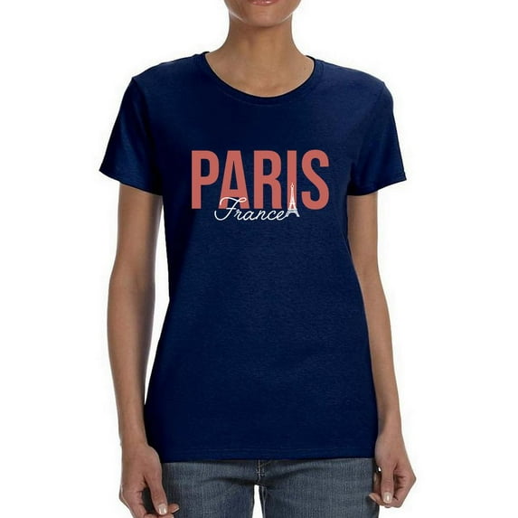 Paris France Nude Pink T-Shirt Women -Image by Shutterstock, Female 4X-Large