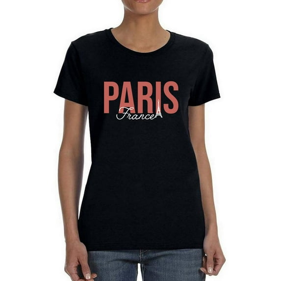 Paris France Nude Pink T-Shirt Women -Image by Shutterstock, Female Small