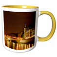 thumbnail image 1 of 3drose, Paris France, Paris and the Seine River at Night, 11oz Two-tone Yellow Mug, 1 of 6
