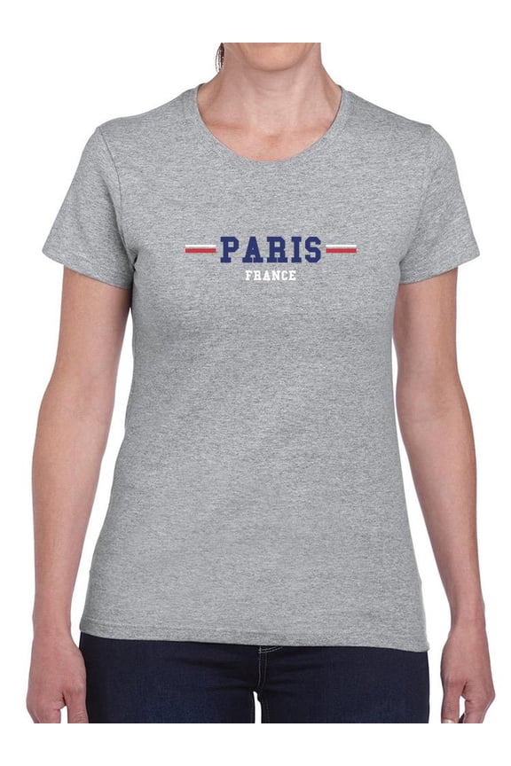 Paris, France Shaped T-Shirt Women -Smartprints Designs, Female Medium