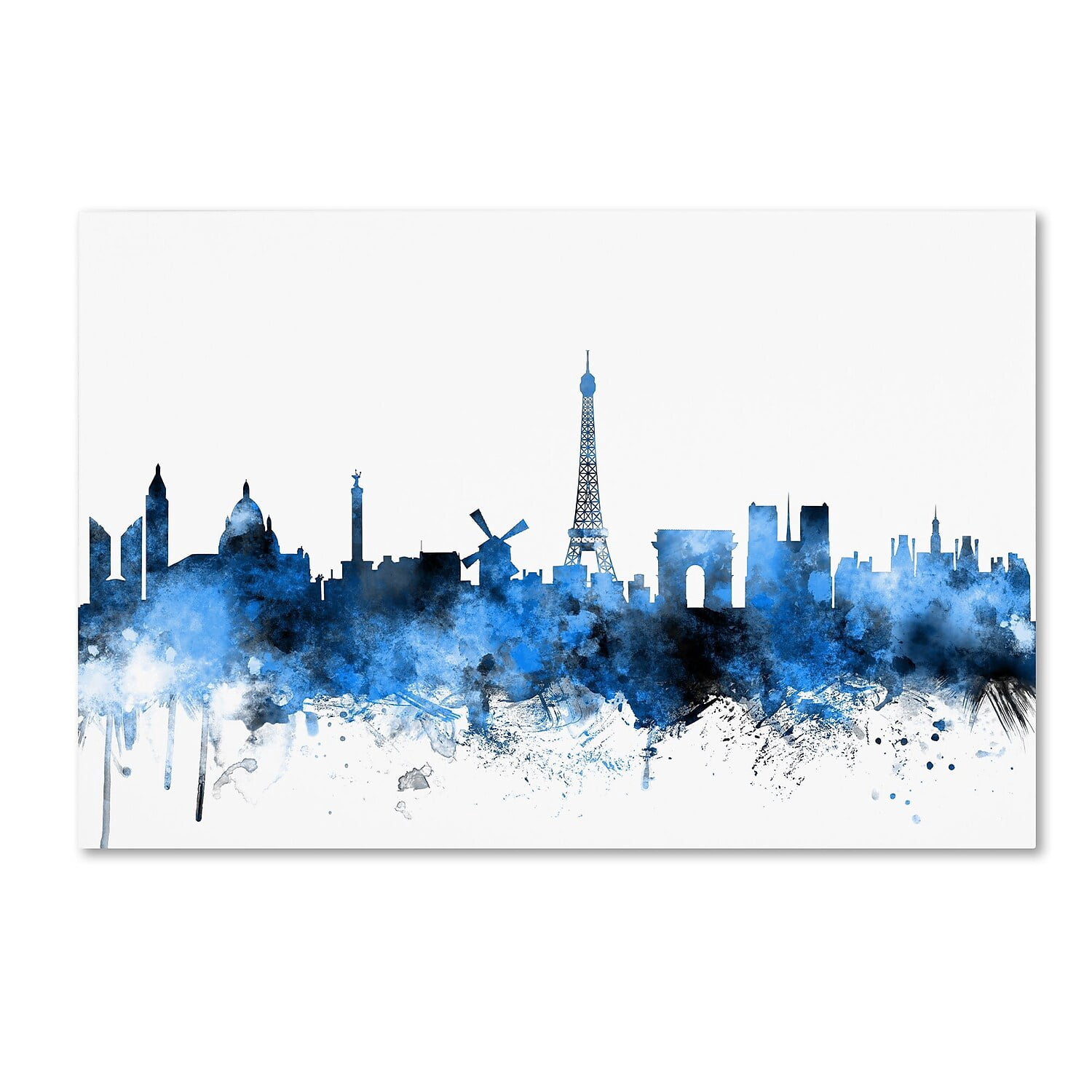 "Paris France Skyline" Canvas Art by Michael Tompsett